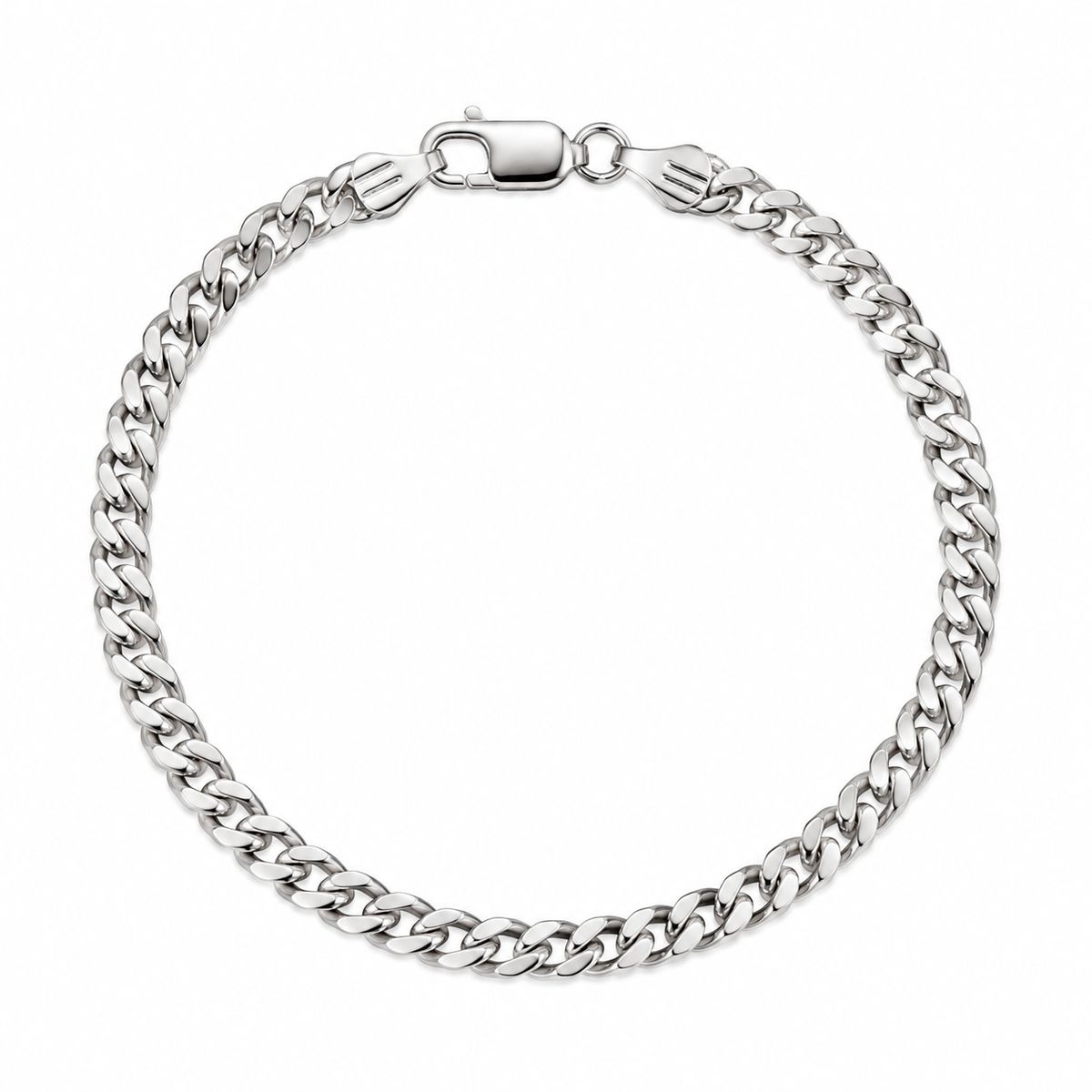 Sølv Panser Facet Armbånd 4mm