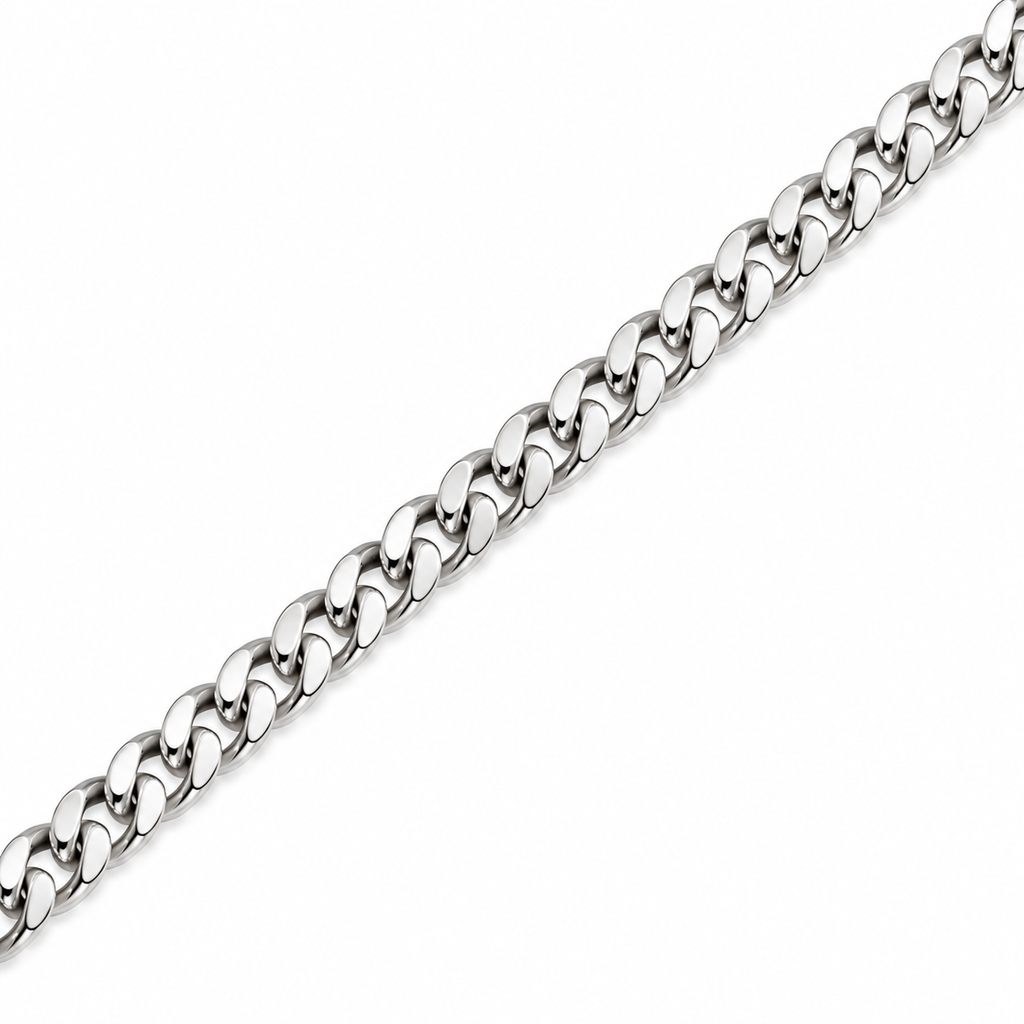 Sølv Panser Facet Armbånd 4mm