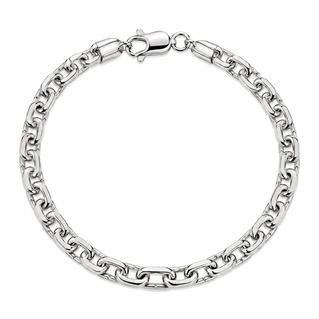 Sølv Anker Facet Armbånd 4mm