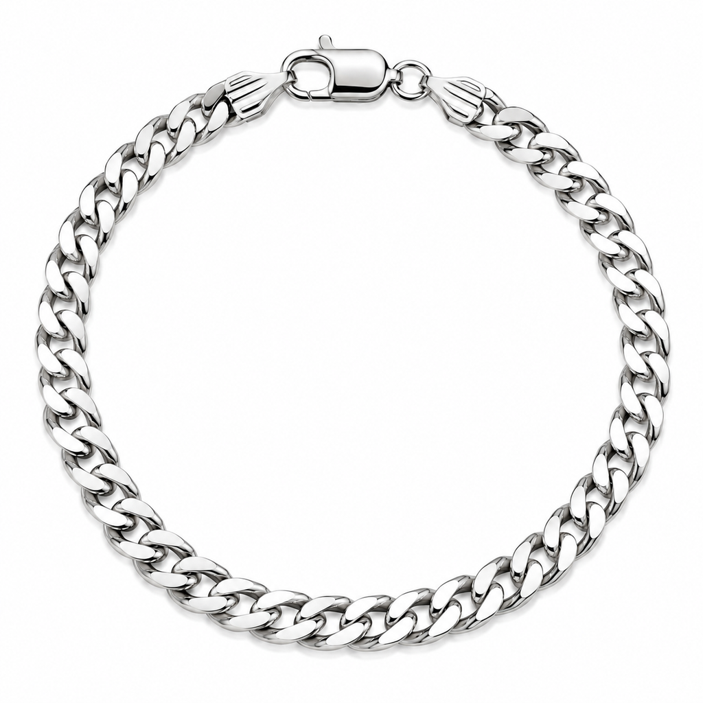 Sølv Panser Facet Armbånd 5mm