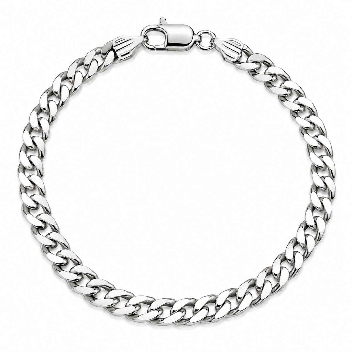 Sølv Panser Facet Armbånd 5mm