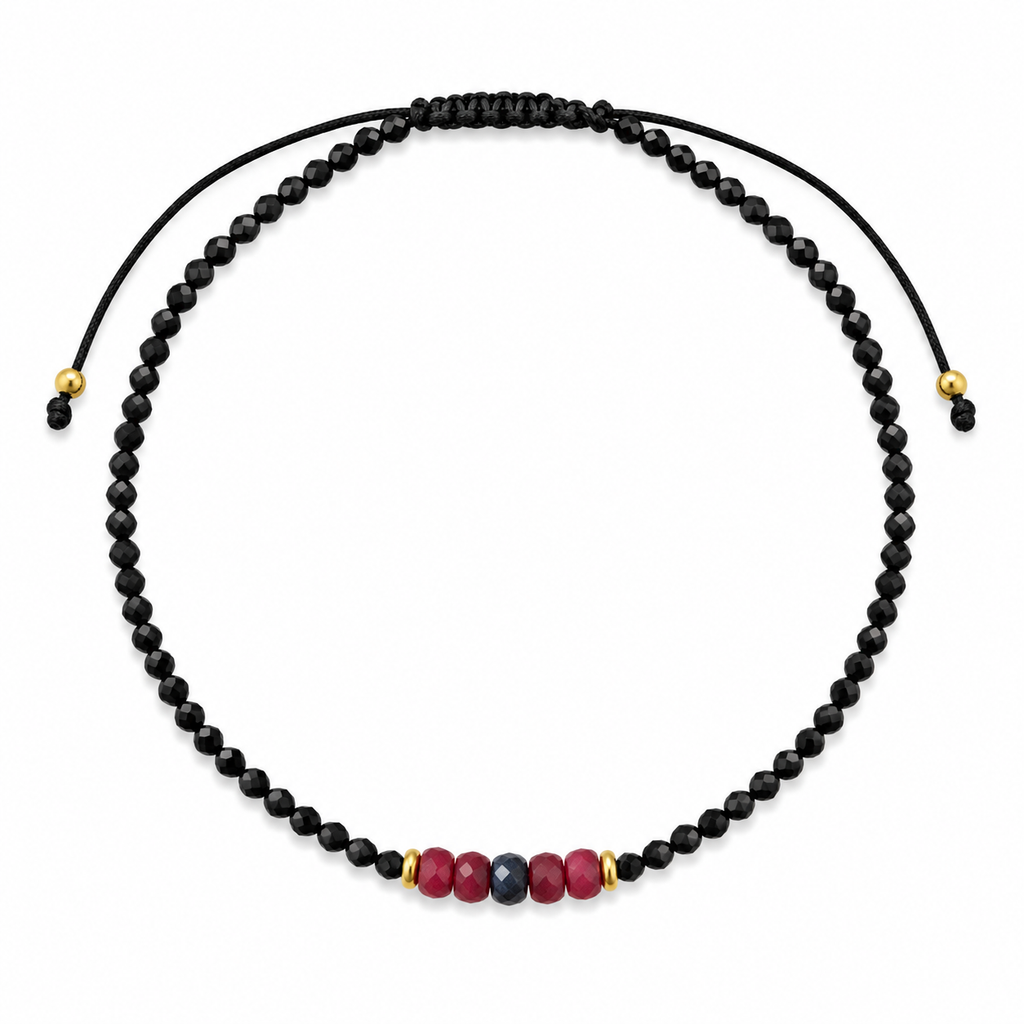 Sort Justerbar Perle Armbånd