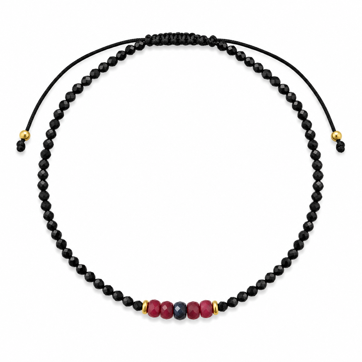 Sort Justerbar Perle Armbånd