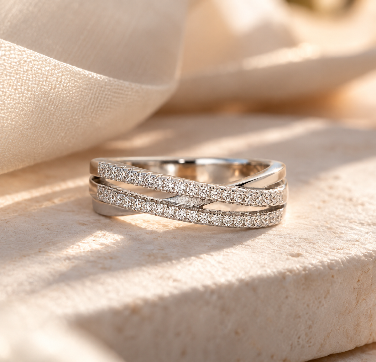 Sølv Crossover Ring