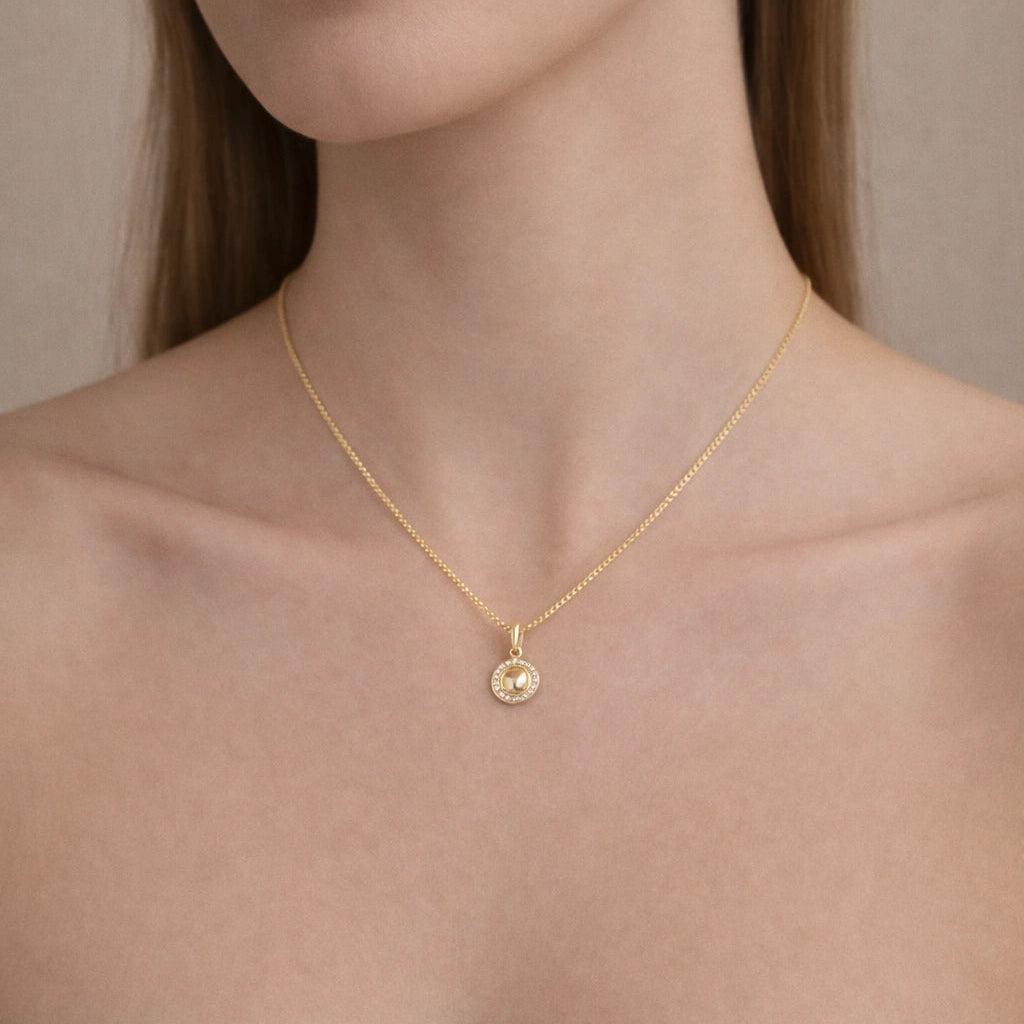 8 Karat Oval Plade Halskæde