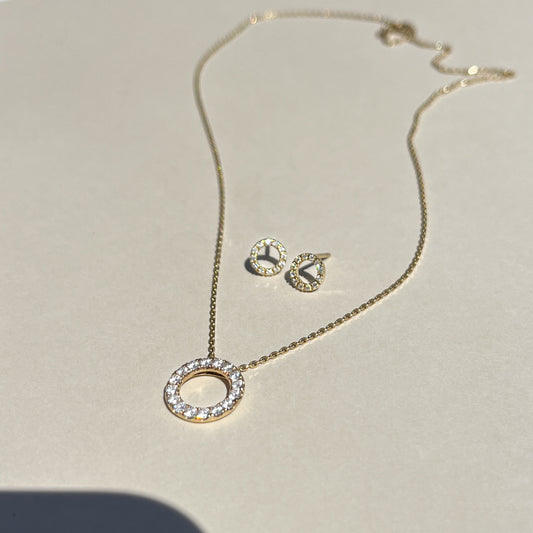 14 Karat Brillant Cirkel Ørestikker