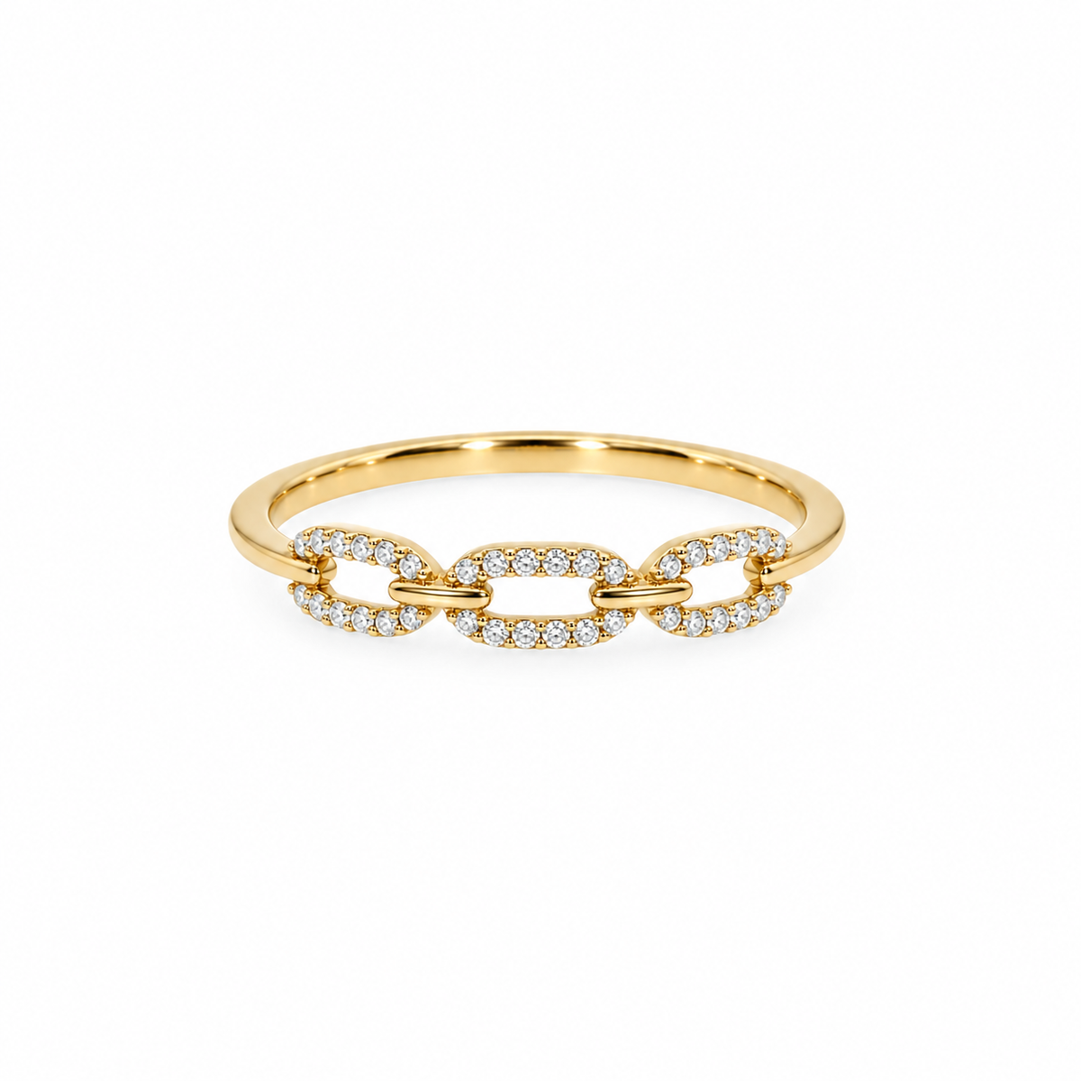 Elina – forgyldt ring med funklende zirkonled