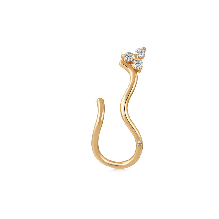 Fryd Wave diamant ørestik V - 18kt Rødguld