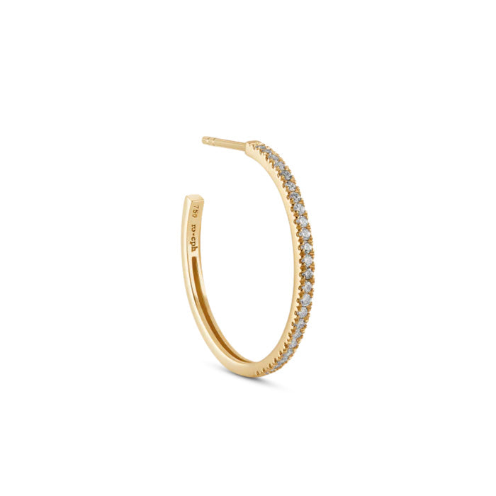 Rock Classic Diamant creol M - 18kt Rødguld
