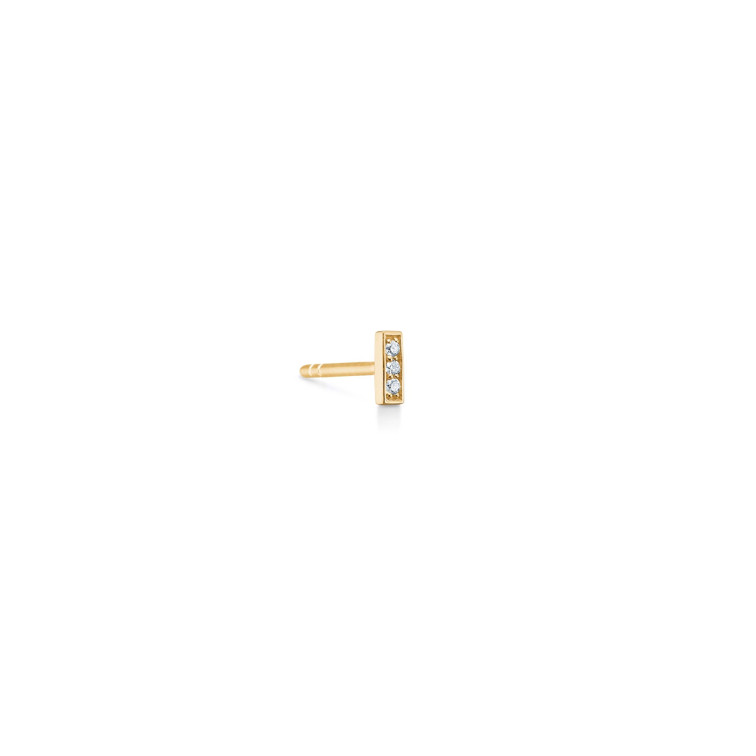 Square Diamant ørestik M - 18kt Rødguld