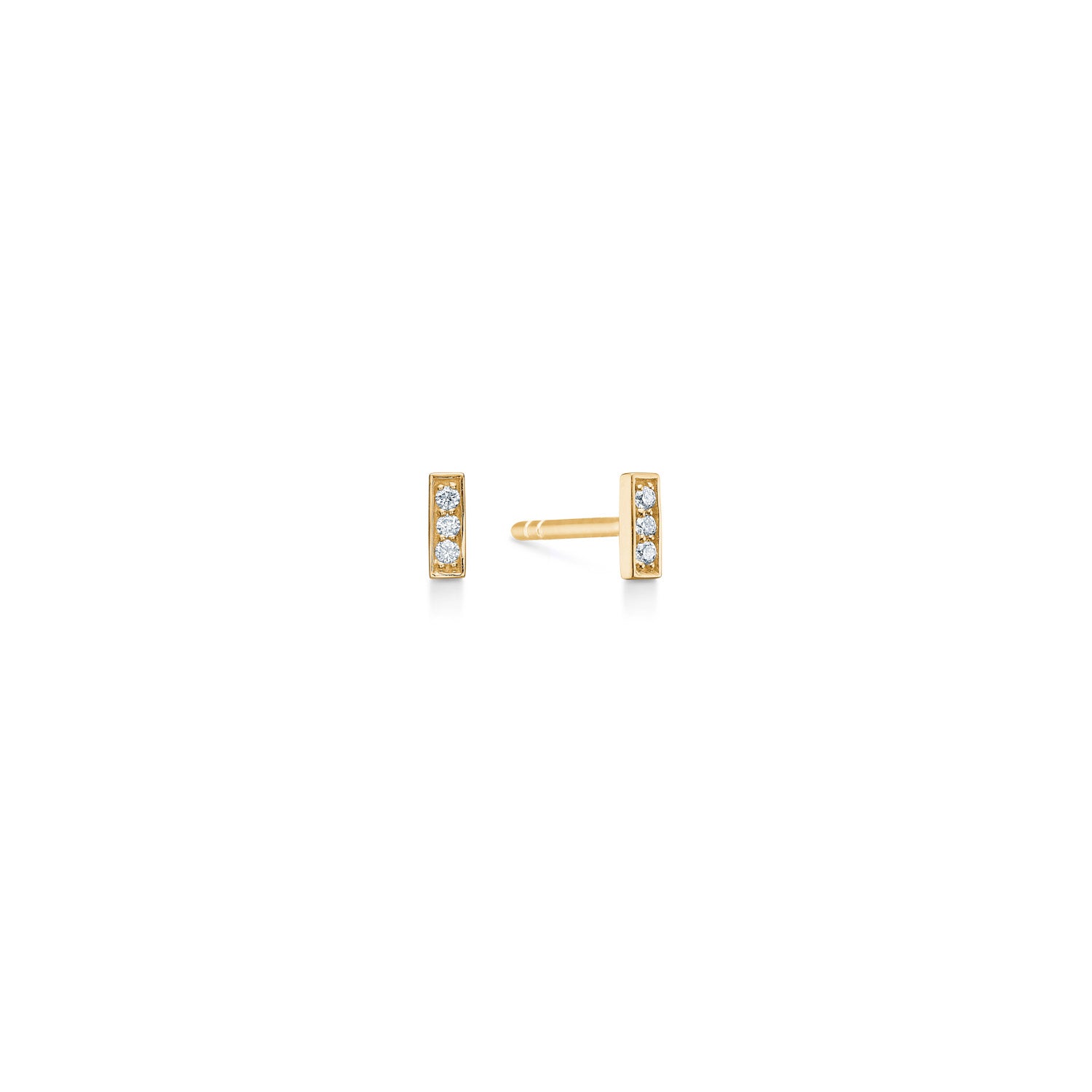 Square Diamant ørestik M - 18kt Rødguld