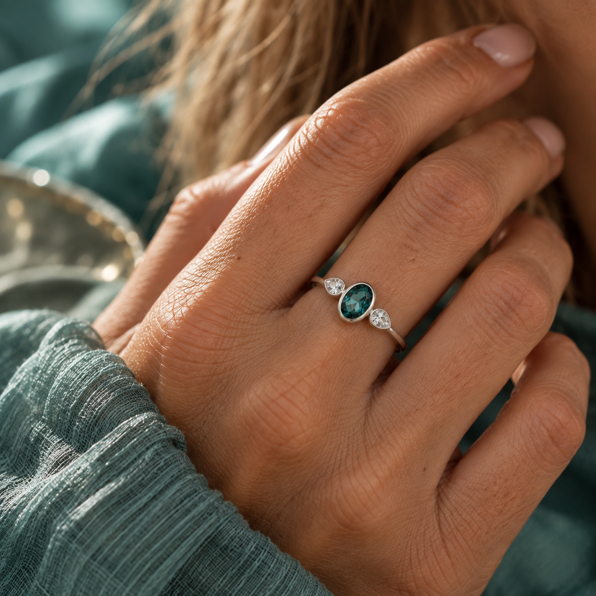 Grøn Glans – Ring i sølv