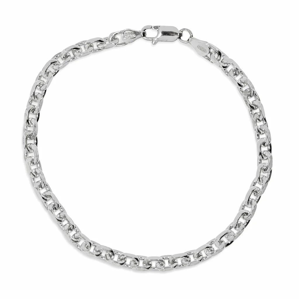 Sølv Anker Facet Armbånd 4mm