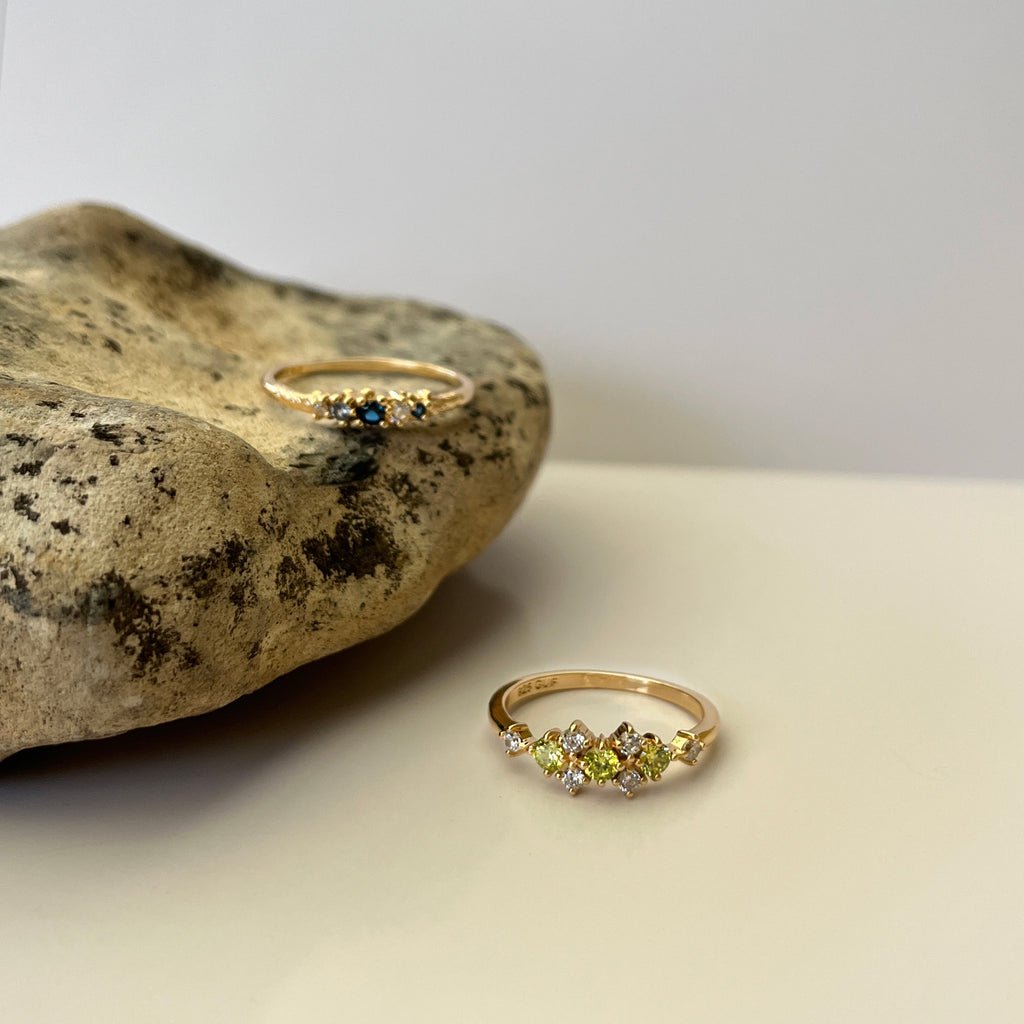 Forgyldt Fortryllende Blå Ring