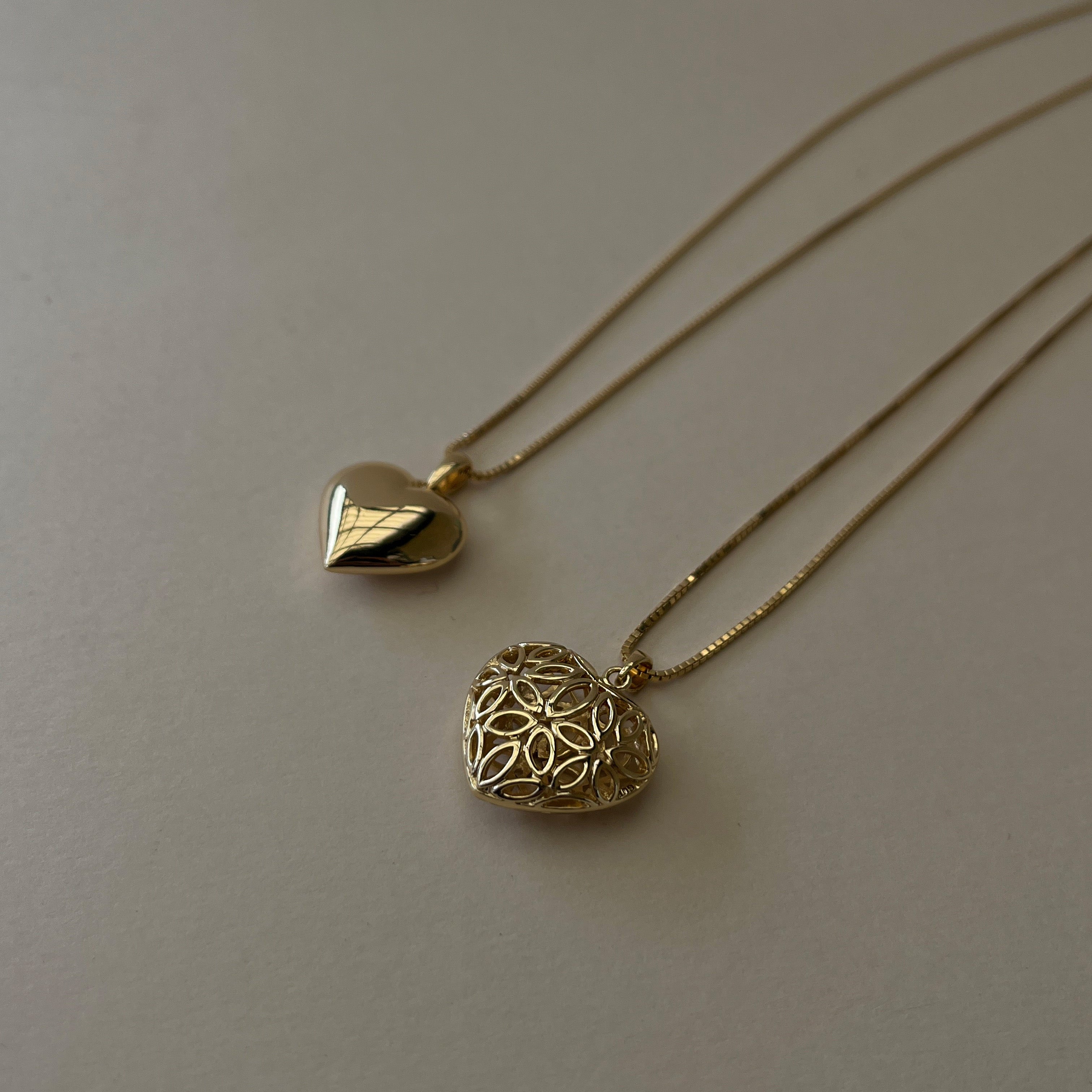 Forgyldt Buttet Hjerte Halskæde