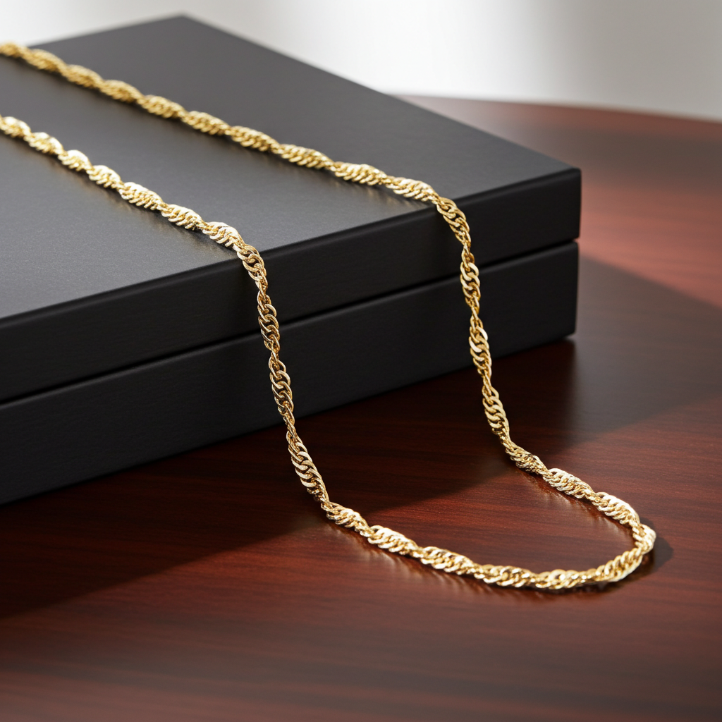 Forgyldt Singapore Kæde