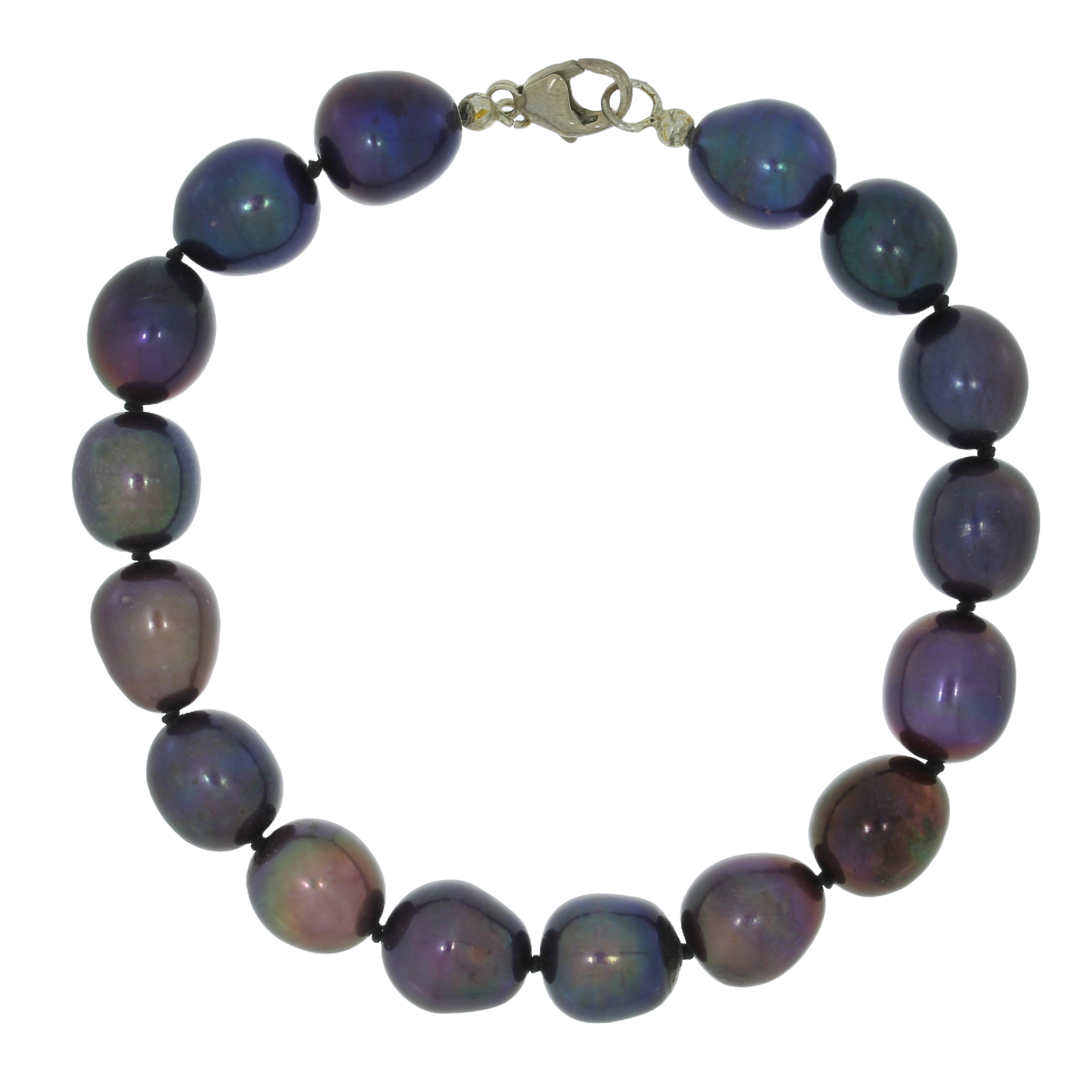 Blå Lilla Ferskvandsperle Armbånd