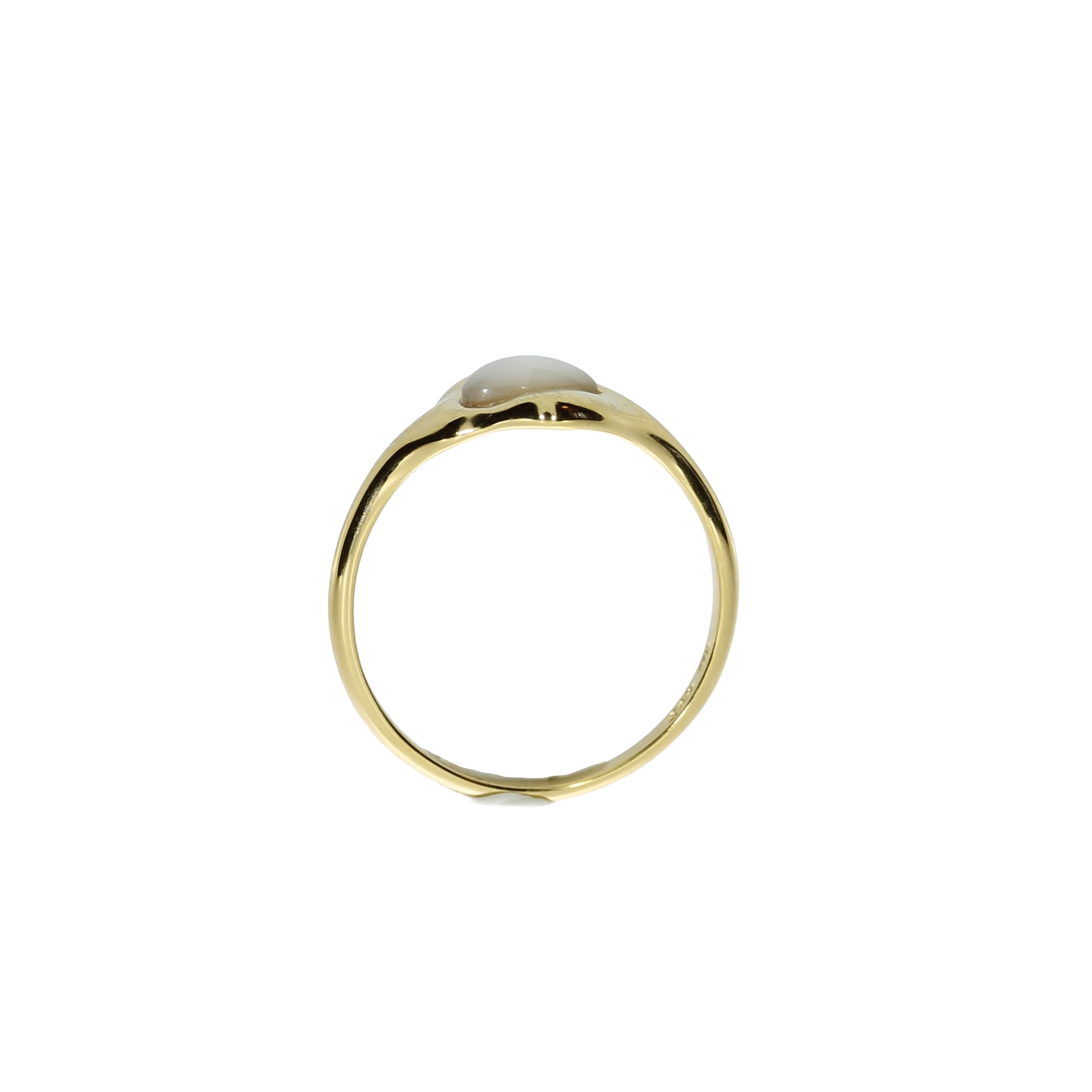 Forgyldt Organiskformet Mælkehvid Mini Ring