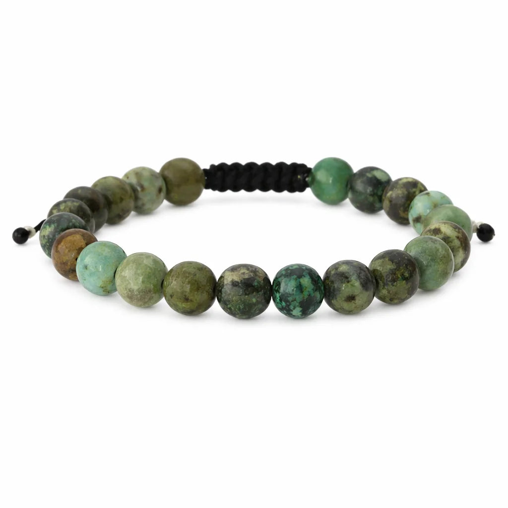 Flettet Armbånd med Afrikansk Turkis 6mm