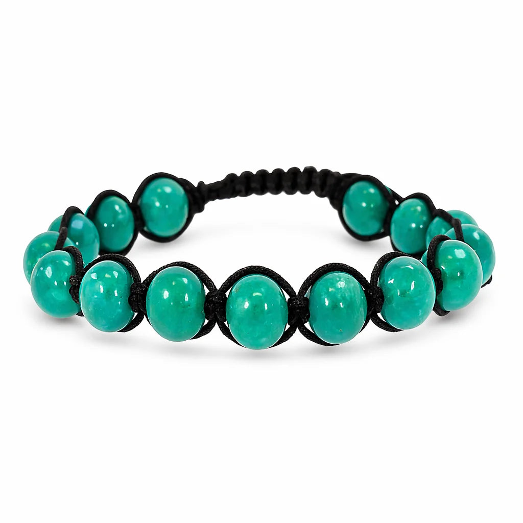Flettet Armbånd med Howlite Turkis 10mm