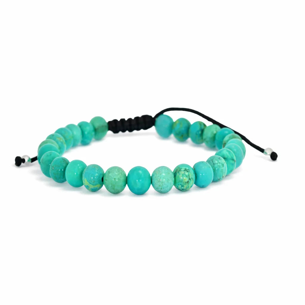 Flettet Armbånd med Howlite Turkis 6mm