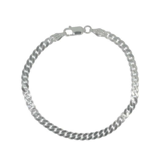 Sølv Panser Facet Armbånd