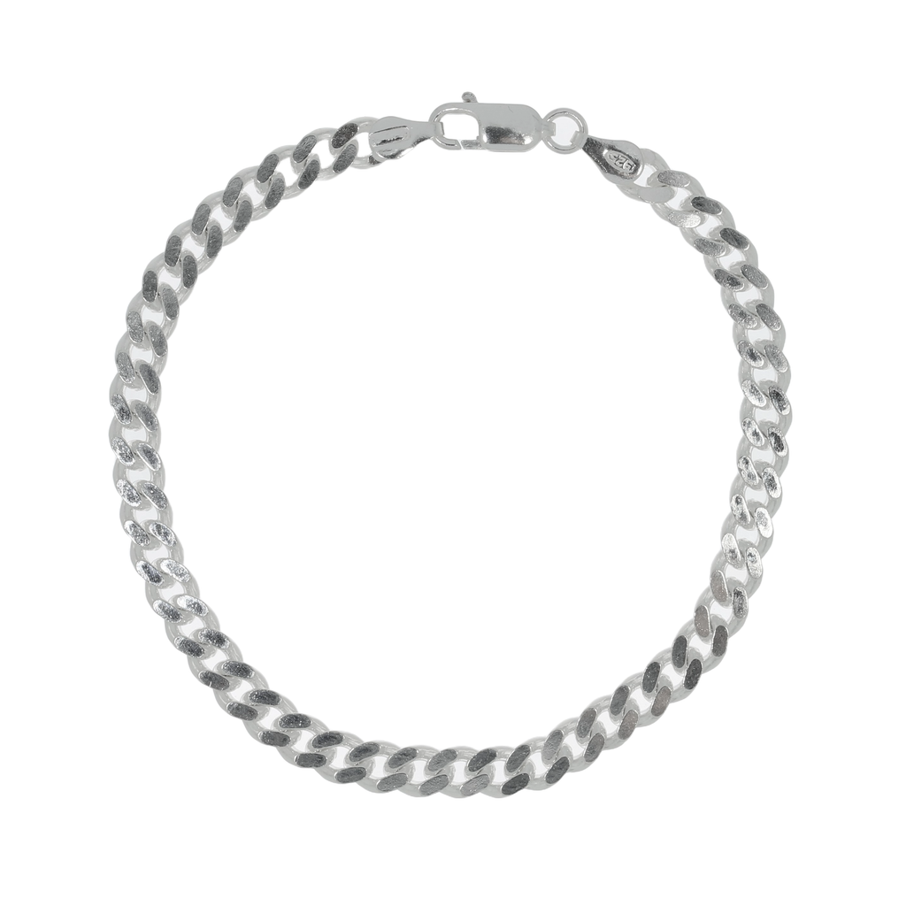 Sølv Panser Facet Armbånd