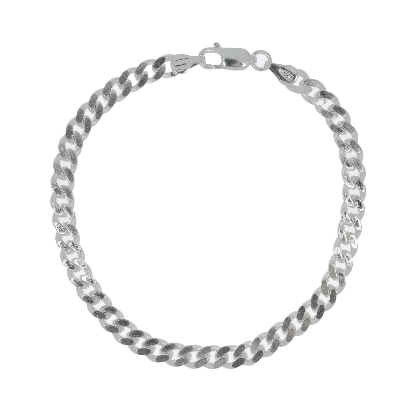 Sølv Panser Facet Armbånd