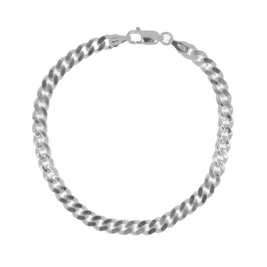 Sølv Panser Facet Armbånd