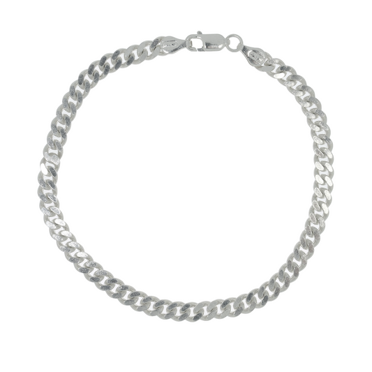 Sølv Panser Facet Armbånd