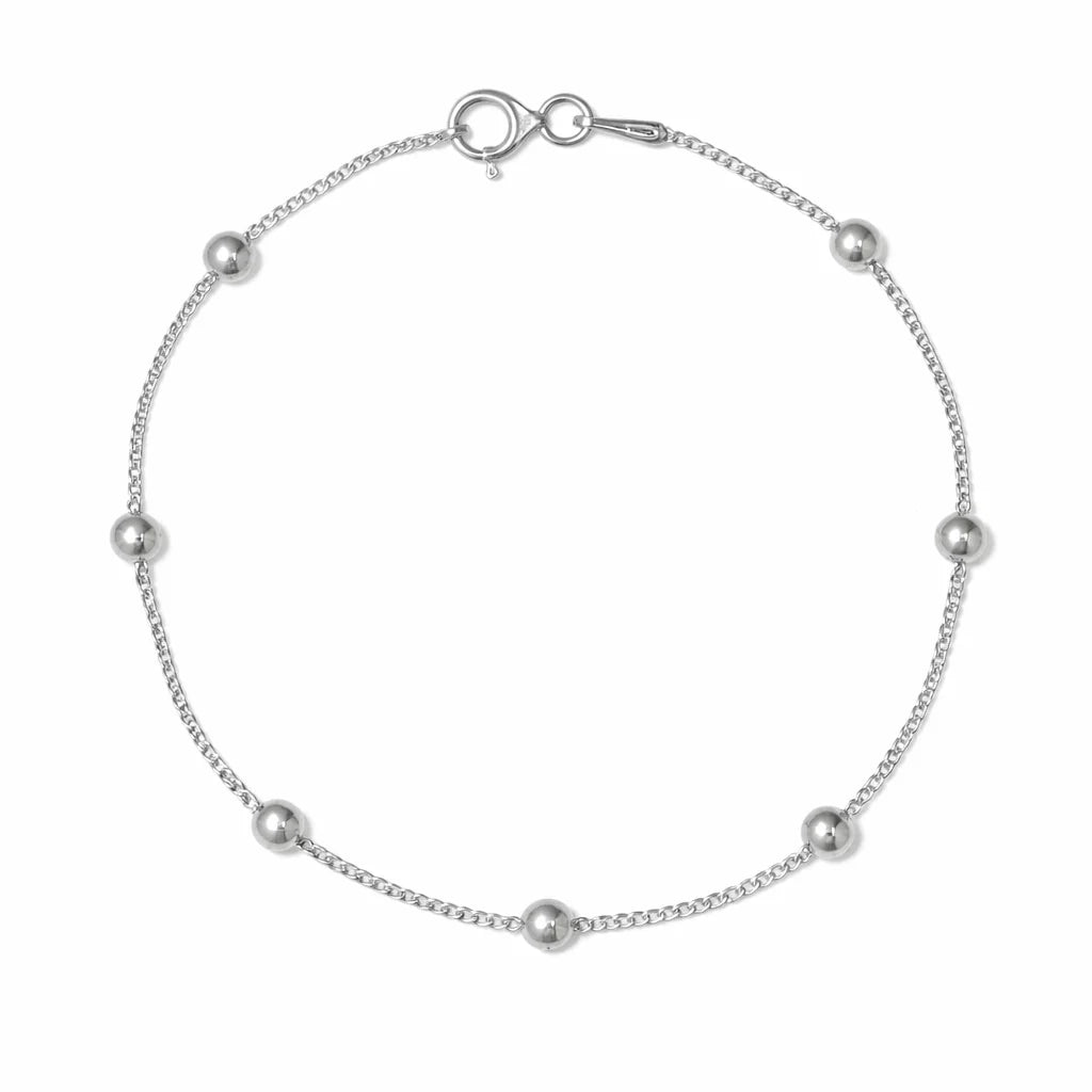 Sølv Panser Facet Kugle Armbånd