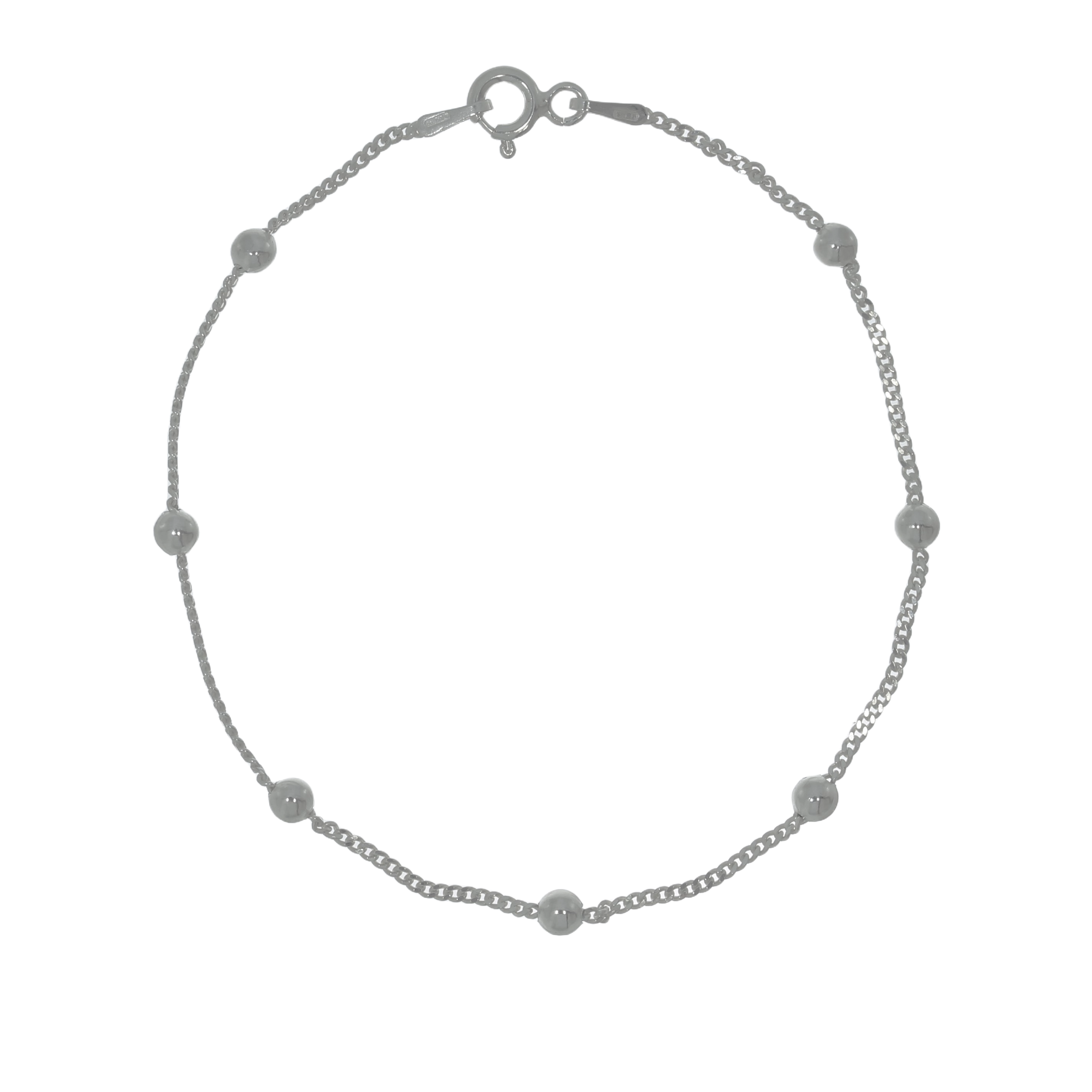 Sølv Panser Facet Kugle Armbånd