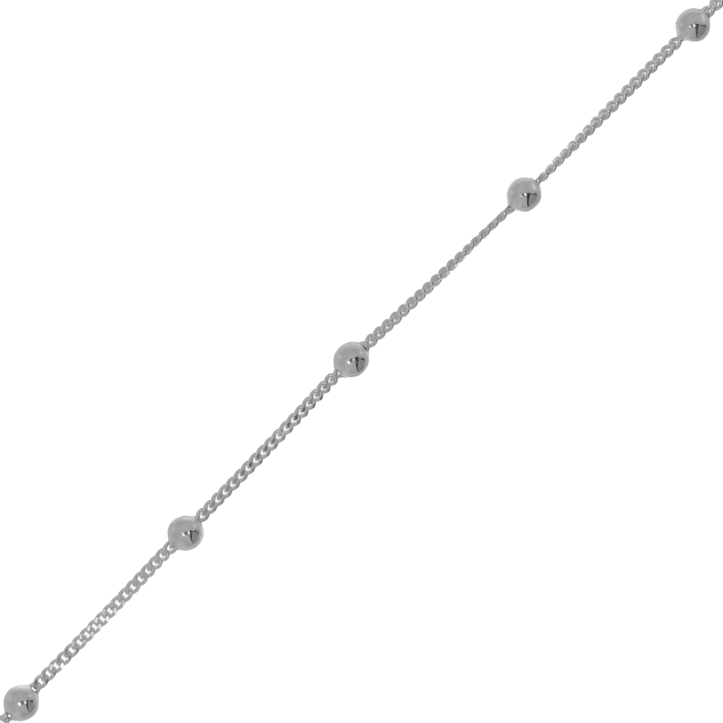 Sølv Panser Facet Kugle Armbånd