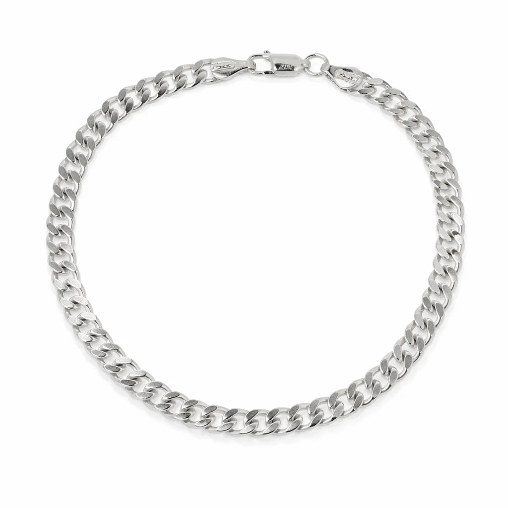 Sølv Panser Facet Armbånd 4,5mm