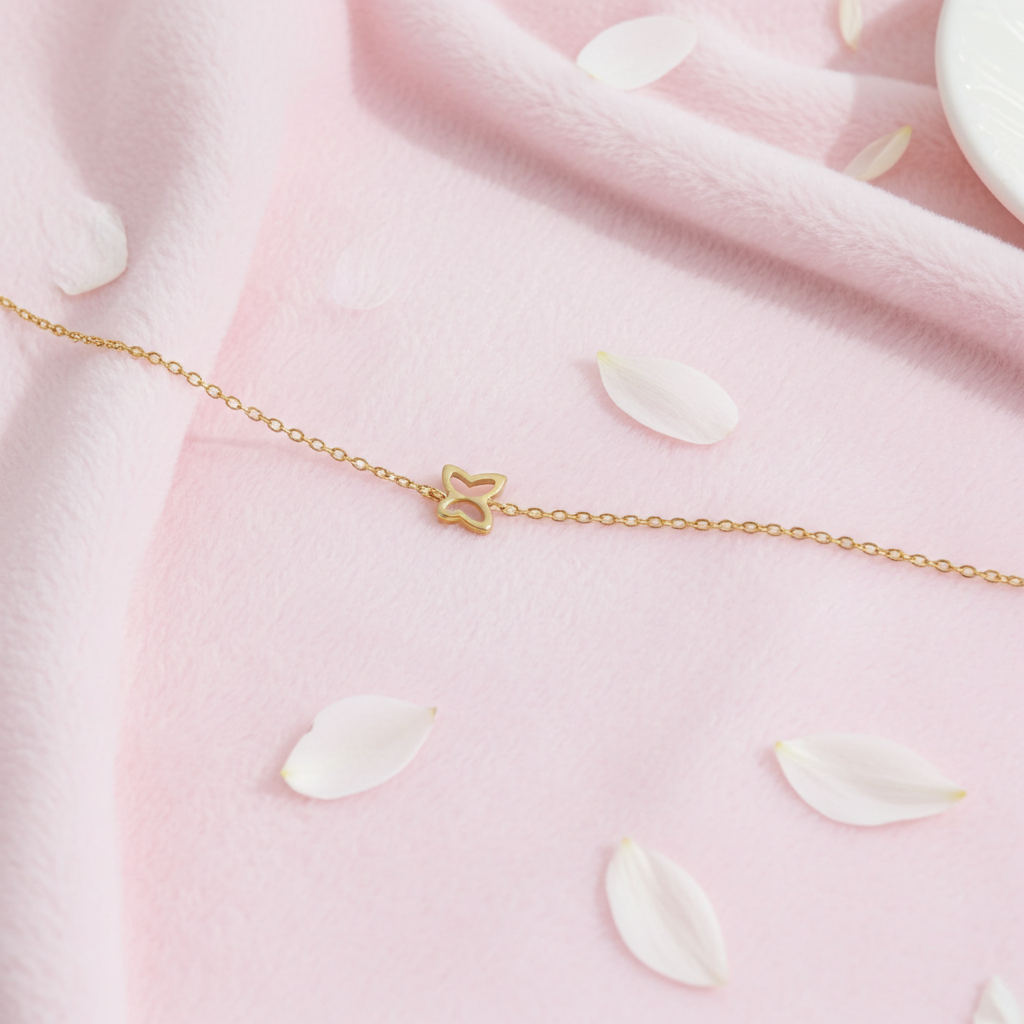 8 Karat Sommerfugl Børnearmbånd