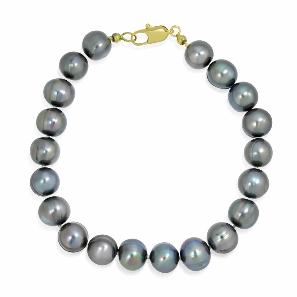 Grå Ferskvandsperle Armbånd