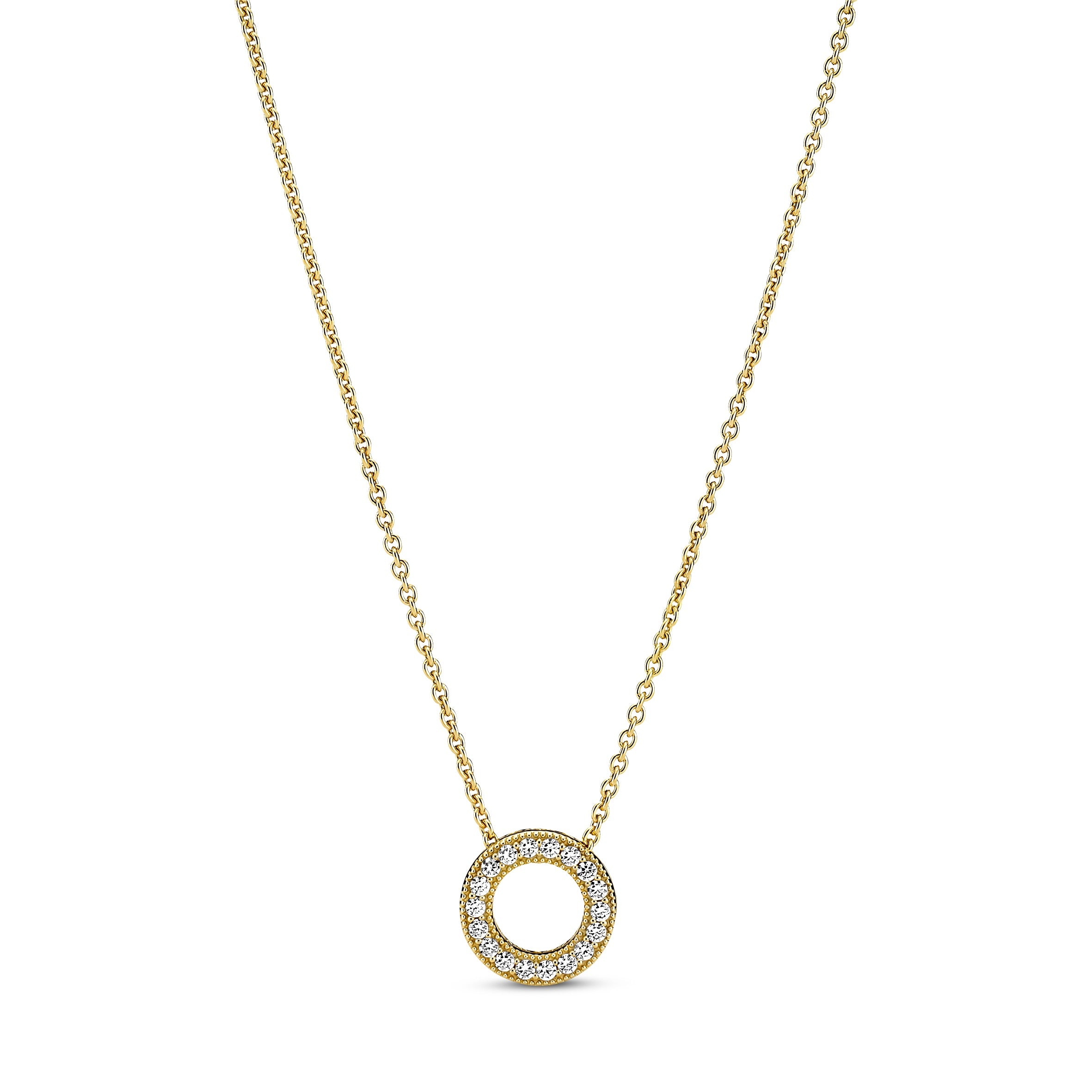 Pandora Logo Pavé Cirkel Collier-Halskæde