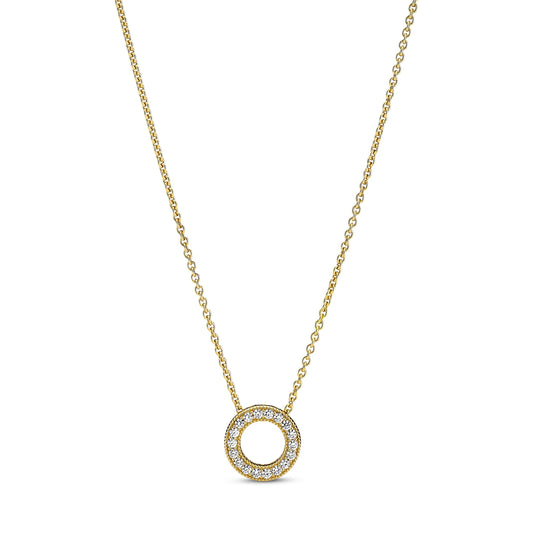 Pandora Logo Pavé Cirkel Collier-Halskæde