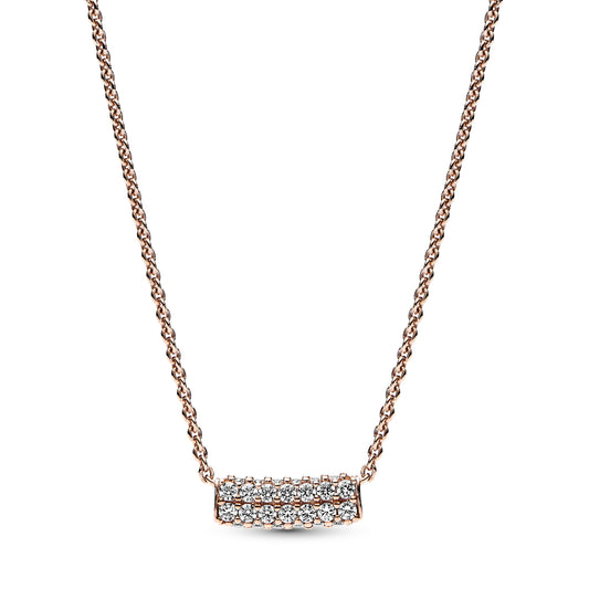 Pandora Timeless Pavé Dobbeltradet Bar Collier