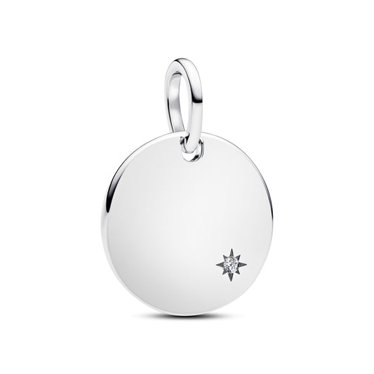 Plade vedhæng med laboratorieskabt diamant 0.012 ct TW