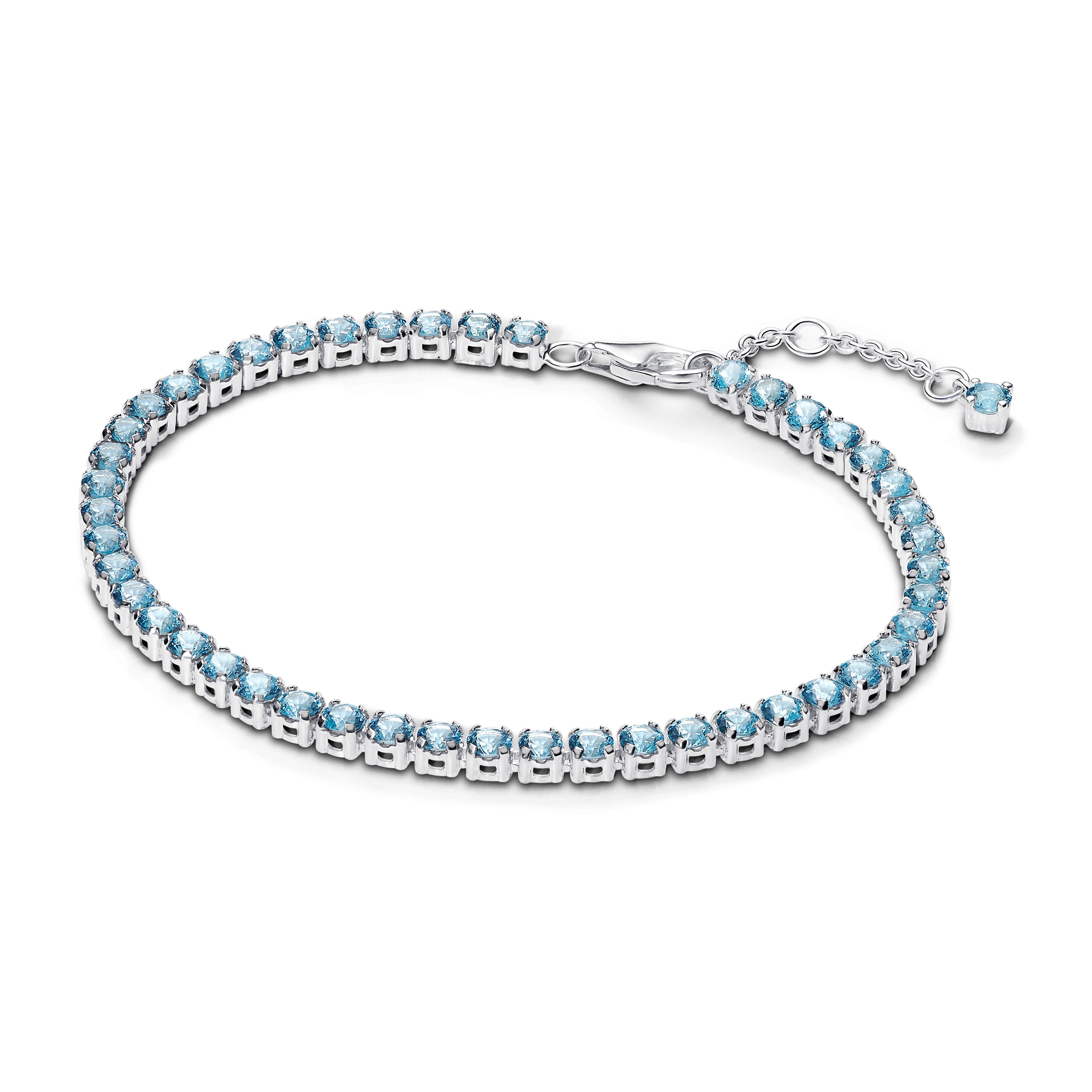 Funklende Lyseblåt Tennisarmbånd