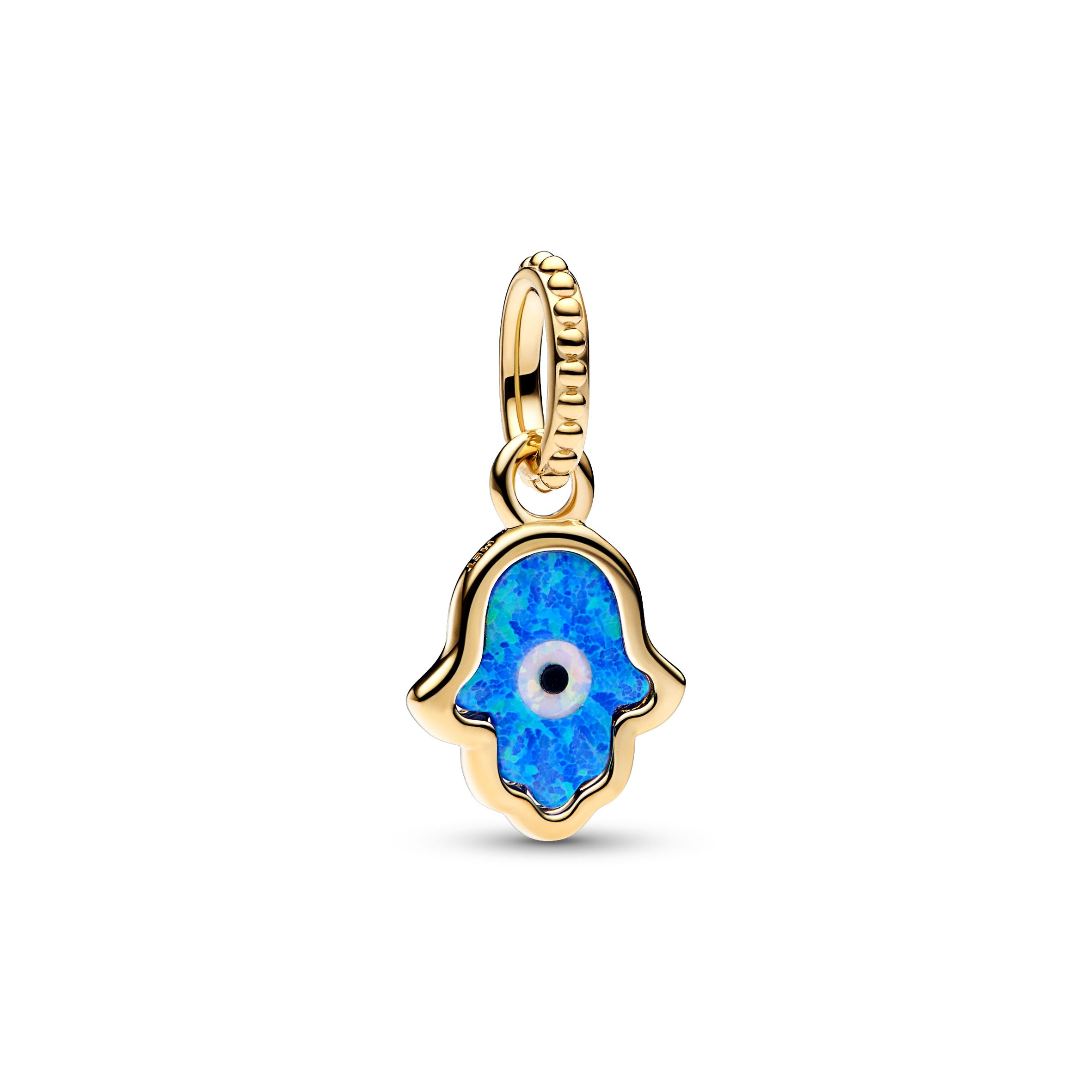 Opalescent Blå Hamsa Hånd charm