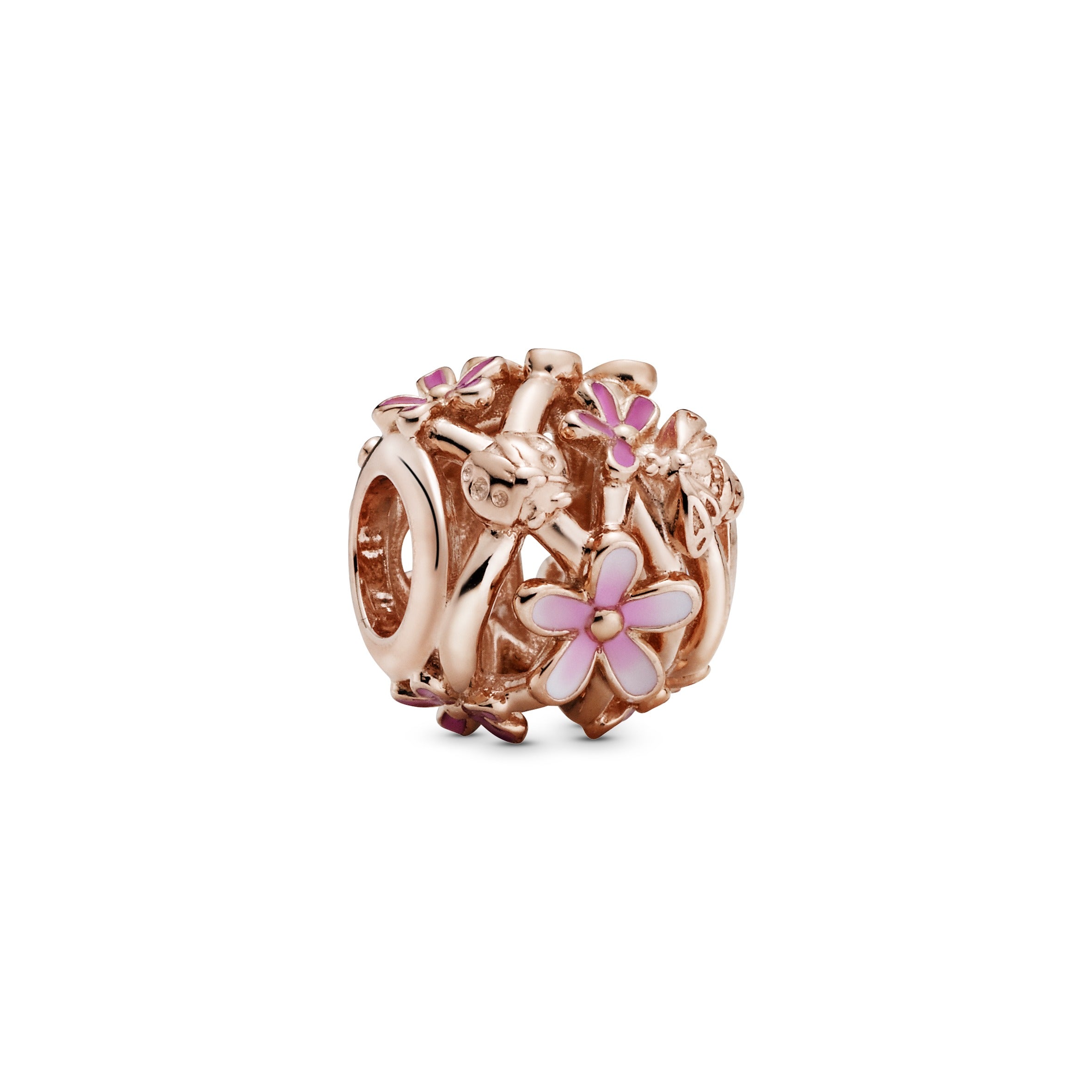 Åben Pink Marguerit Charm