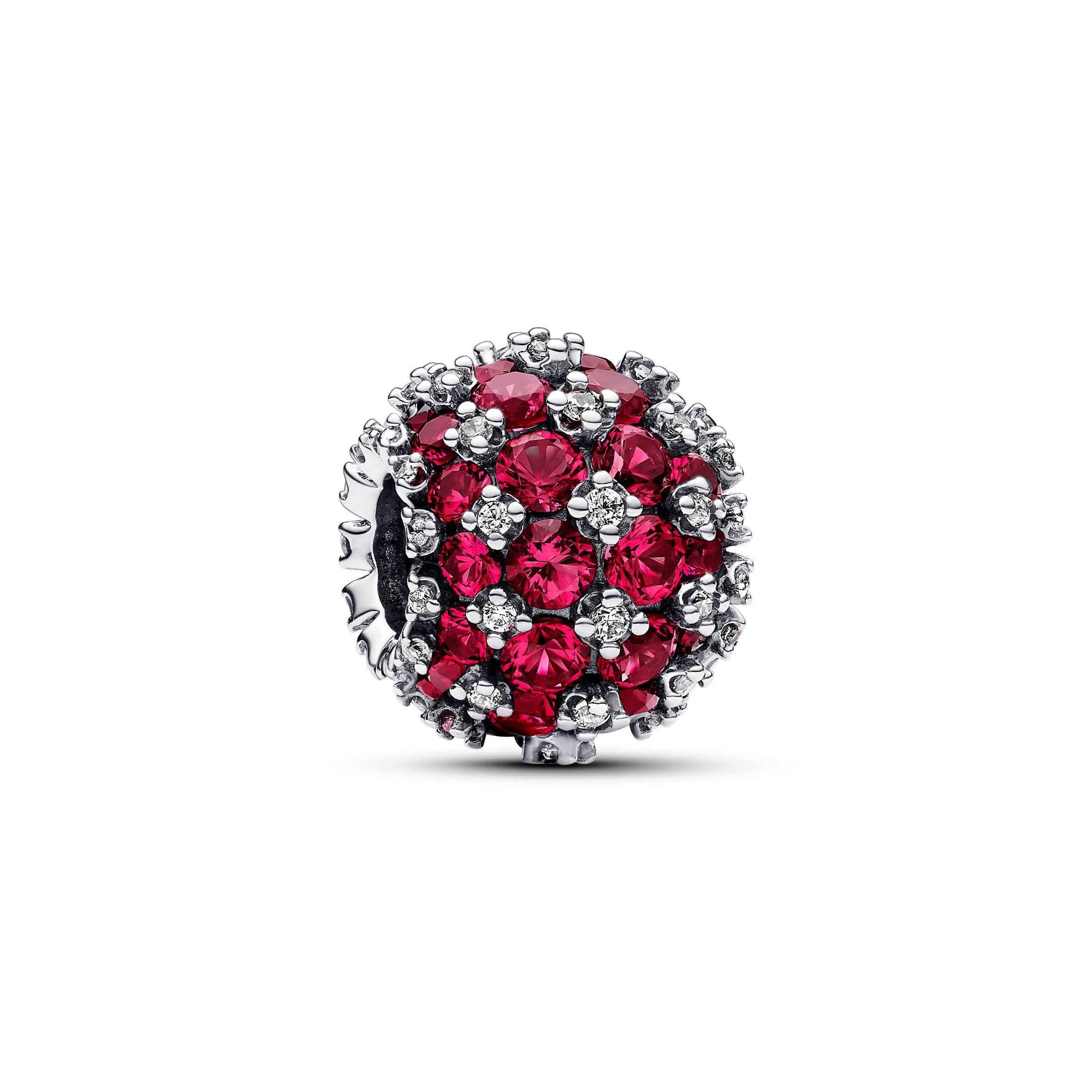 Funklende Pavé Rundt Pink Charm