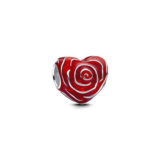 Rose Hjerte Charm