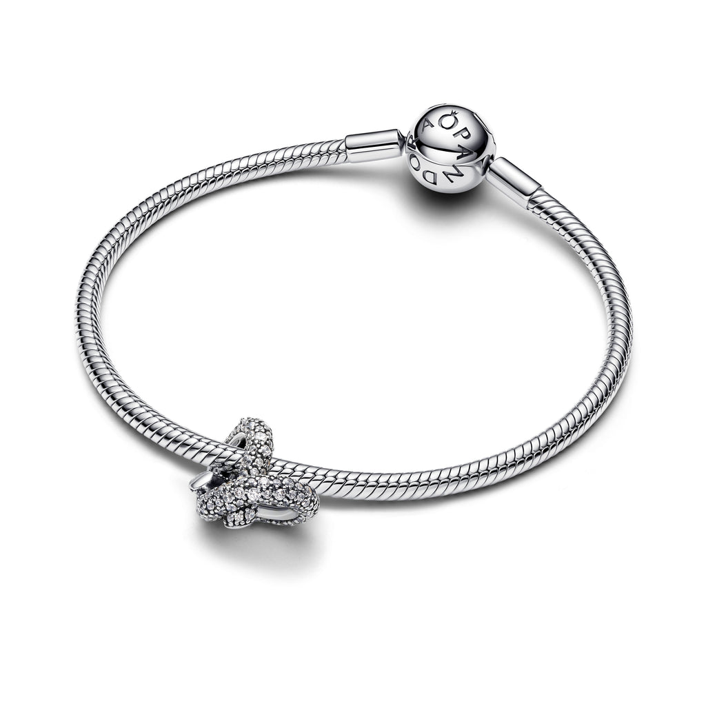 Uendelighedsknude Pavé Hjerte Charm