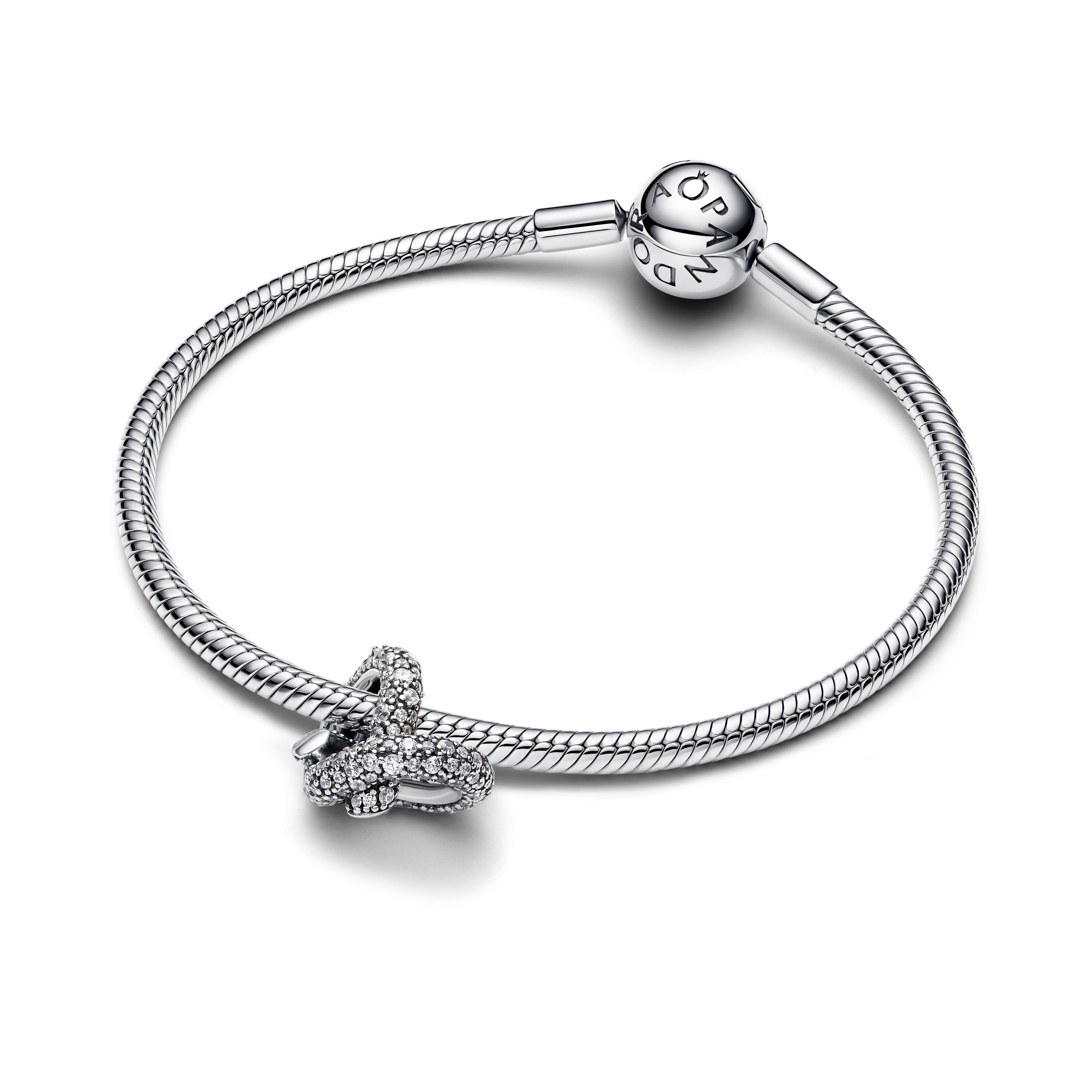 Uendelighedsknude Pavé Hjerte Charm
