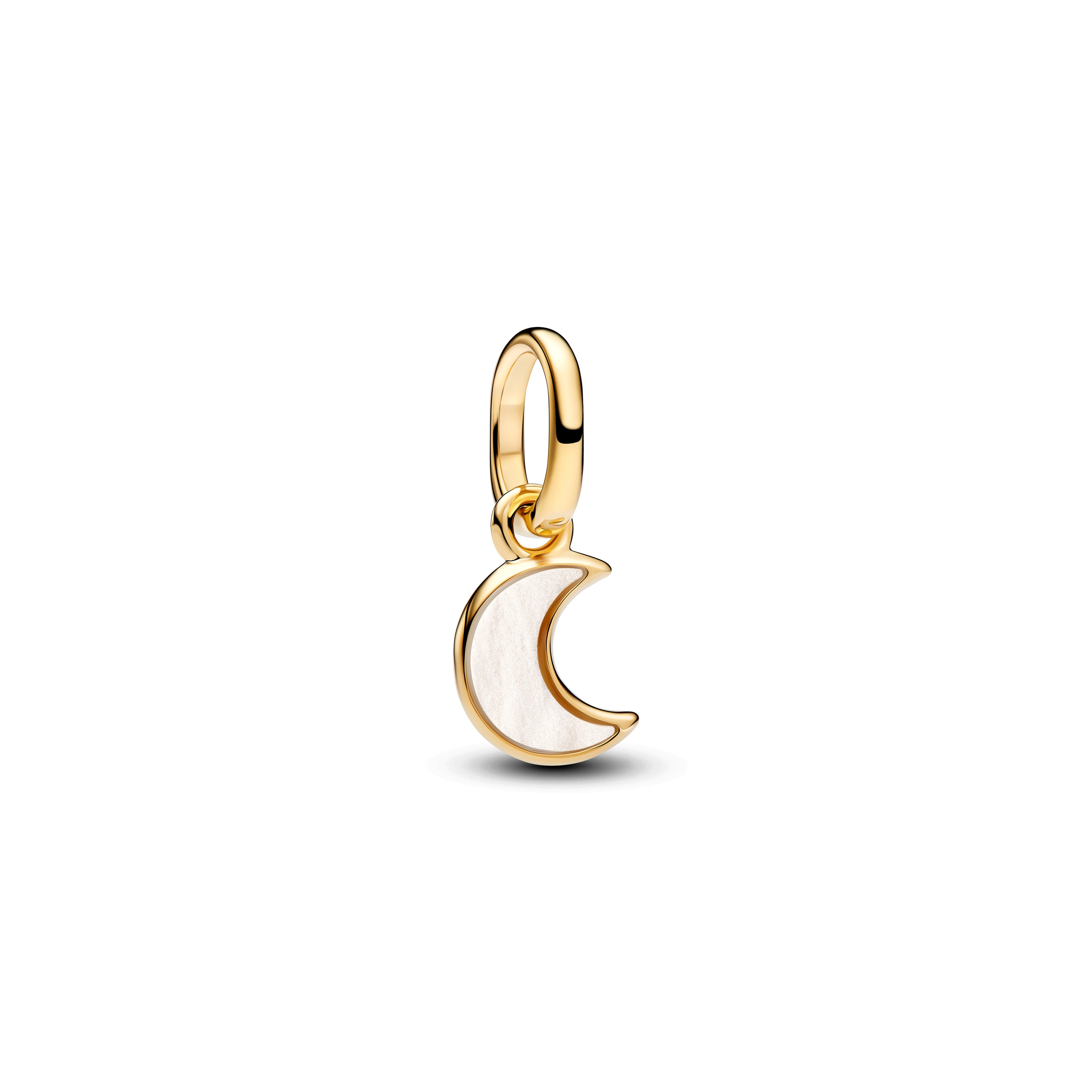 Hvid Halvmåne Mini Charm med Vedhæng