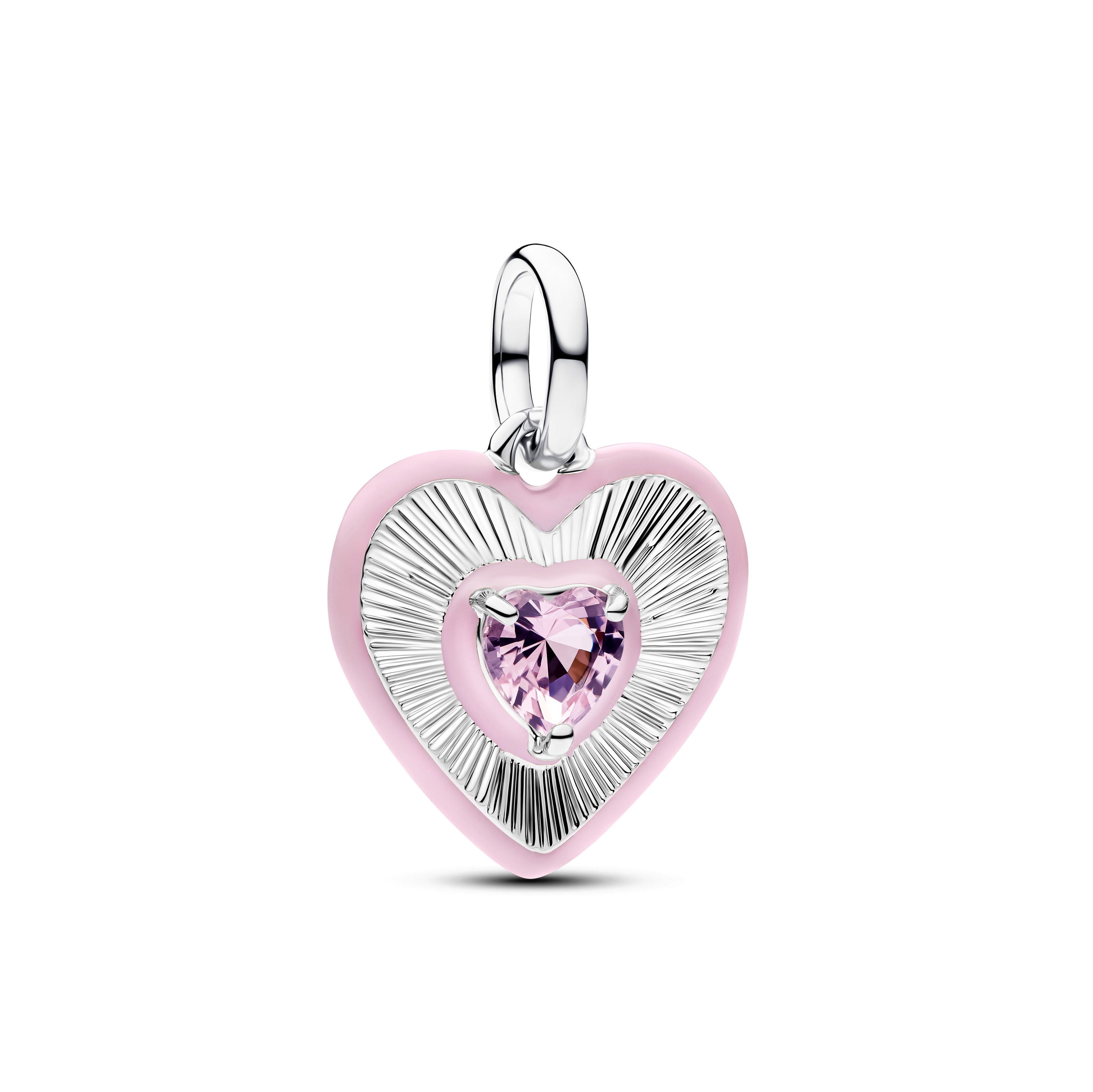 Strålende Pink Hjerte Medaljoncharm