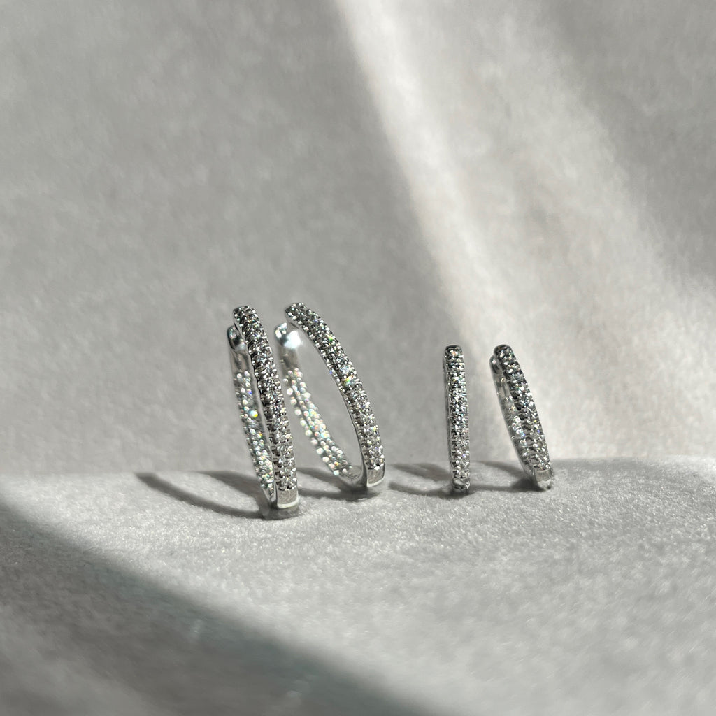 14 Karat Hvidgulds Brillant Creoler